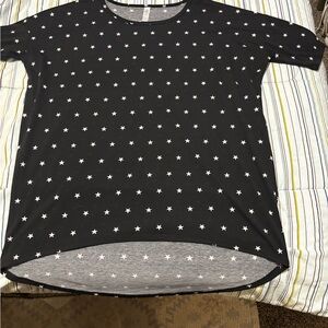 LuLaRoe Black and White Boxy Short Sleeve Tee